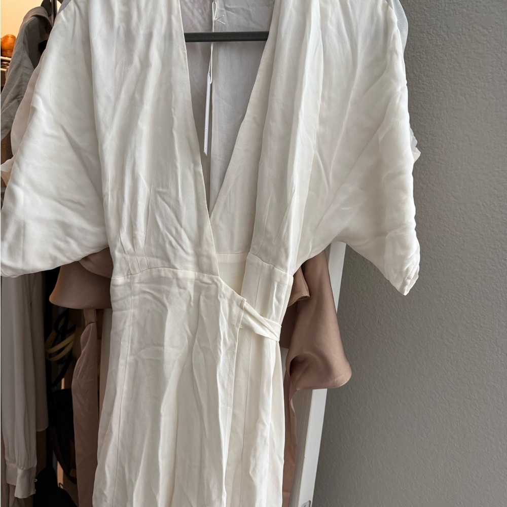 Reformation Winslow Ivory Wrap Dress